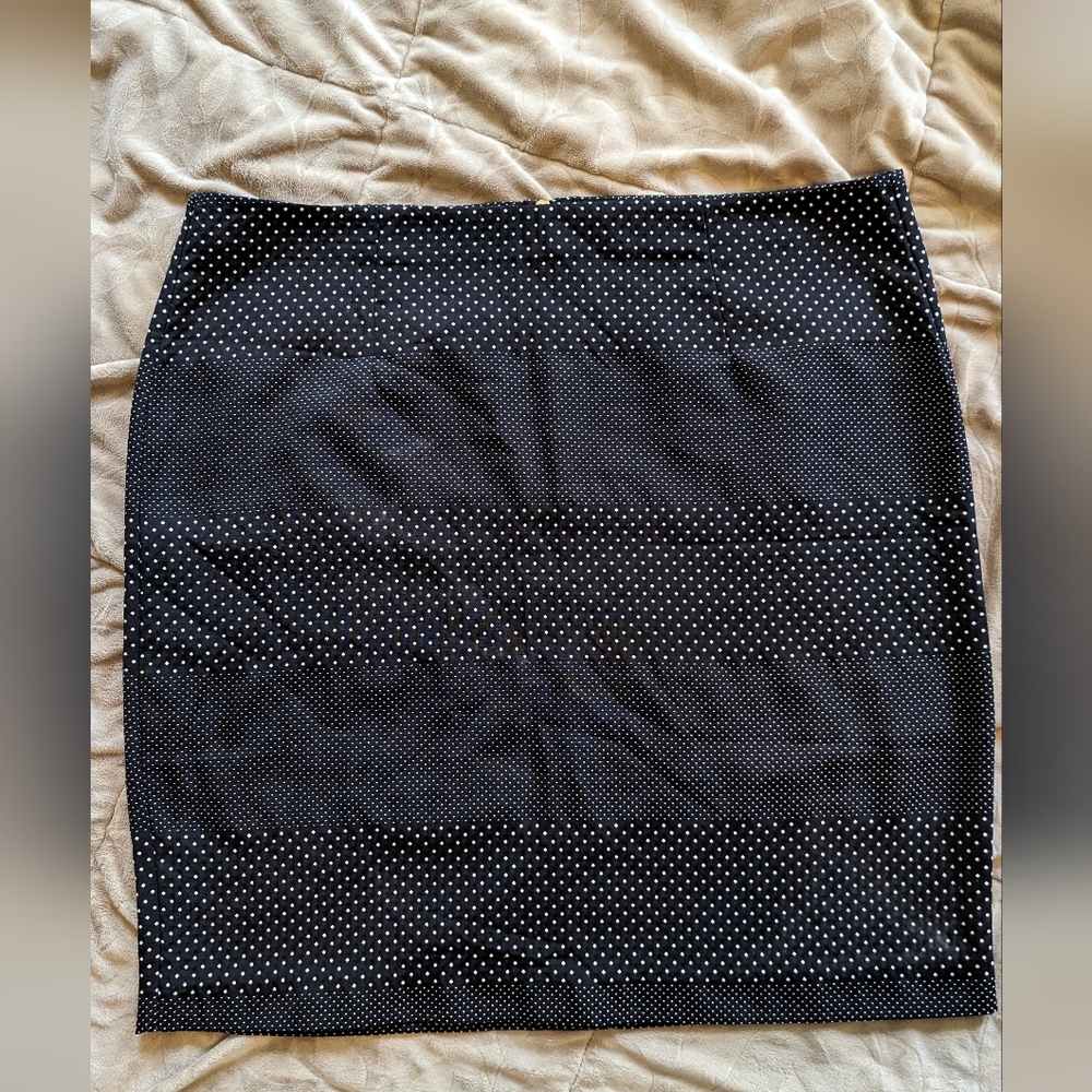 Women's Tommy Hilfiger Black and White Polka Dot Pencil Skirt Sz 14